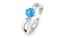 3/4 CT Swiss Blue Topaz Solitaire and Diamond Infinity Ring Swiss Blue Topaz - ( AAA ) - Quality - Rosec Jewels