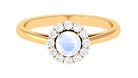 1 CT Moonstone and Diamond Floating Halo Engagement Ring Moonstone - ( AAA ) - Quality - Rosec Jewels