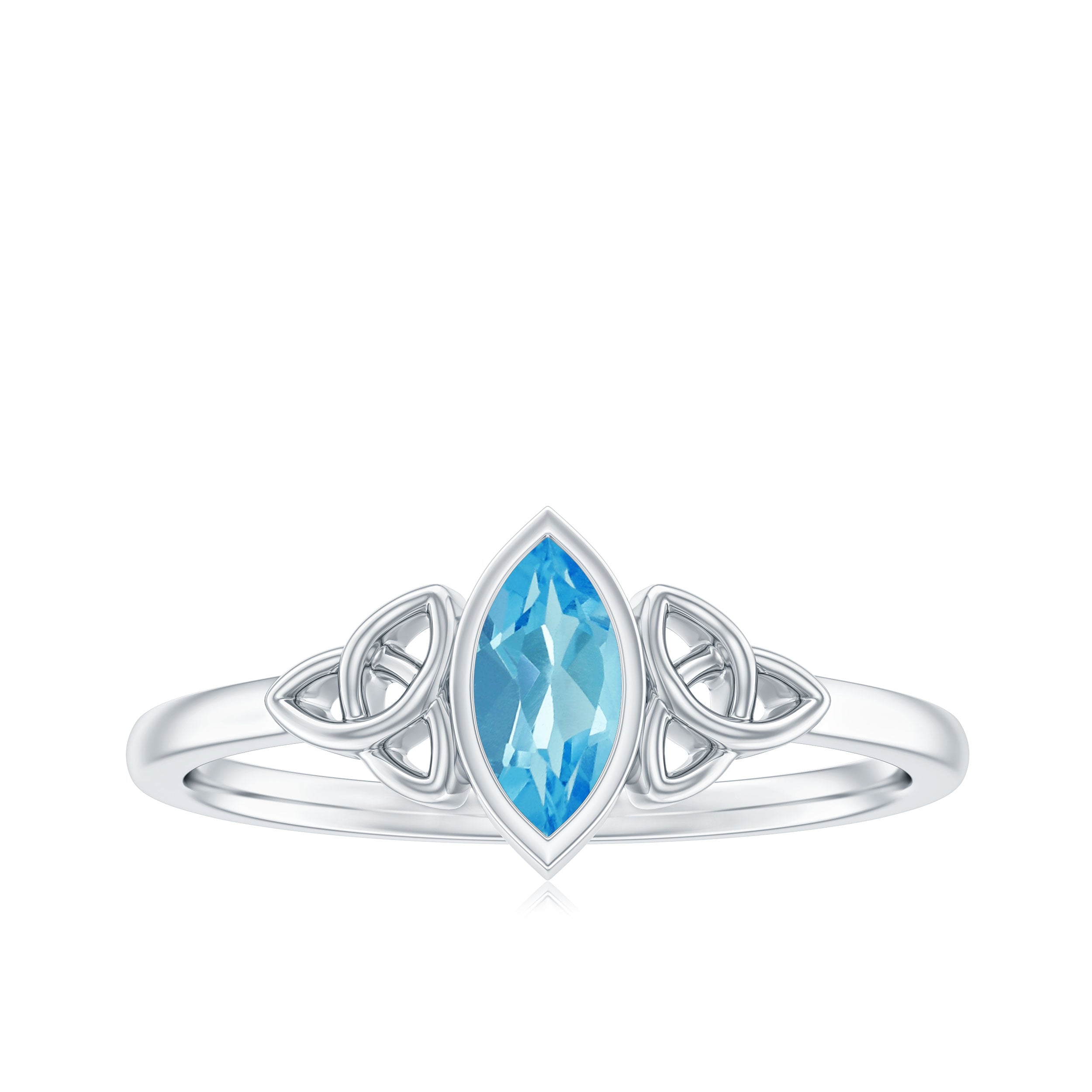 0.50 CT Marquise Cut Swiss Blue Topaz Solitaire Ring in Gold Swiss Blue Topaz - ( AAA ) - Quality - Rosec Jewels