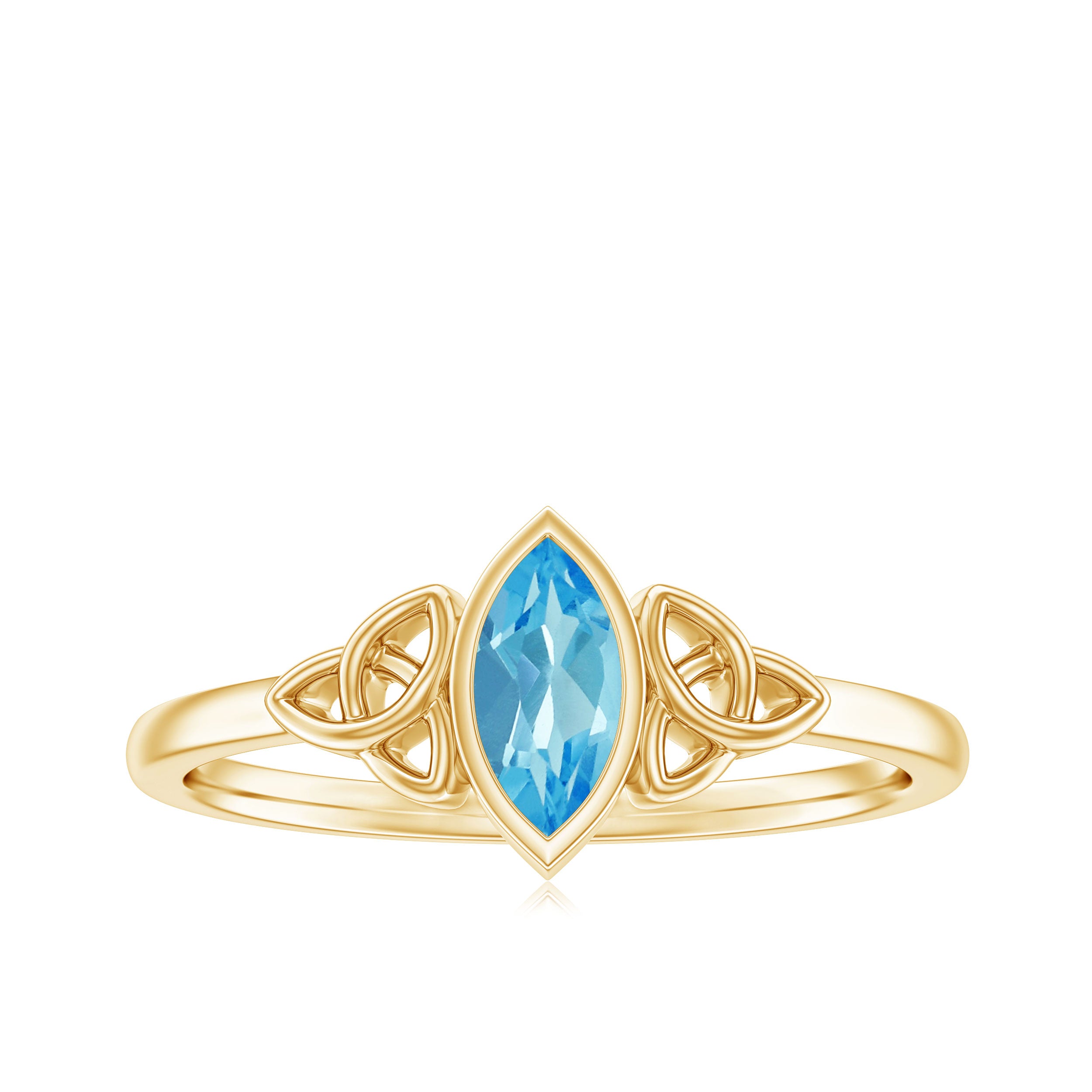 0.50 CT Marquise Cut Swiss Blue Topaz Solitaire Ring in Gold Swiss Blue Topaz - ( AAA ) - Quality - Rosec Jewels