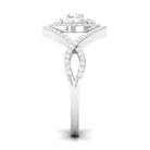 Criss Cross Zircon Cluster Engagement Ring Zircon - ( AAAA ) - Quality - Rosec Jewels