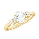 1.25 CT Classic Oval Cut Moissanite Engagement Ring in Gold Moissanite - ( D-VS1 ) - Color and Clarity - Rosec Jewels