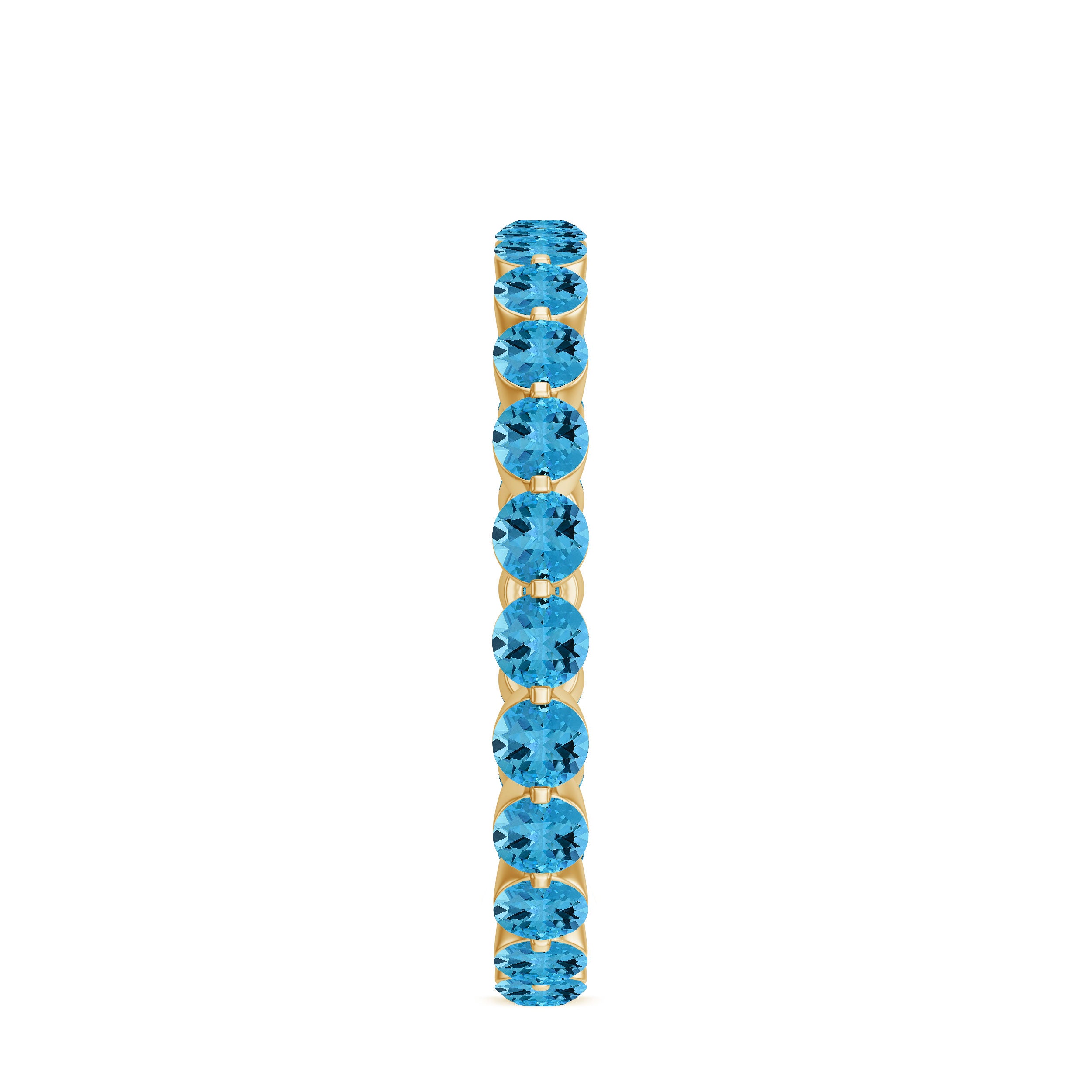 3.50 CT Swiss Blue Topaz Full Eternity Ring in Floating Setting Swiss Blue Topaz - ( AAA ) - Quality - Rosec Jewels