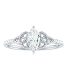 1 CT Marquise Moissanite Solitaire Celtic Knot Ring Moissanite - ( D-VS1 ) - Color and Clarity - Rosec Jewels