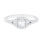 Split Shank Moissanite Designer Engagement Ring in Gold Moissanite - ( D-VS1 ) - Color and Clarity - Rosec Jewels