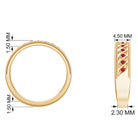 Lab-Created Ruby Designer Wedding Band Ring in Gold Lab Created Ruby - ( AAAA ) - Quality - Rosec Jewels