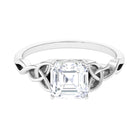 Moissanite Asscher Cut Solitaire Celtic Ring Moissanite - ( D-VS1 ) - Color and Clarity - Rosec Jewels