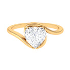 2 CT Heart Shape Moissanite Solitaire Bypass Engagement Ring Moissanite - ( D-VS1 ) - Color and Clarity - Rosec Jewels