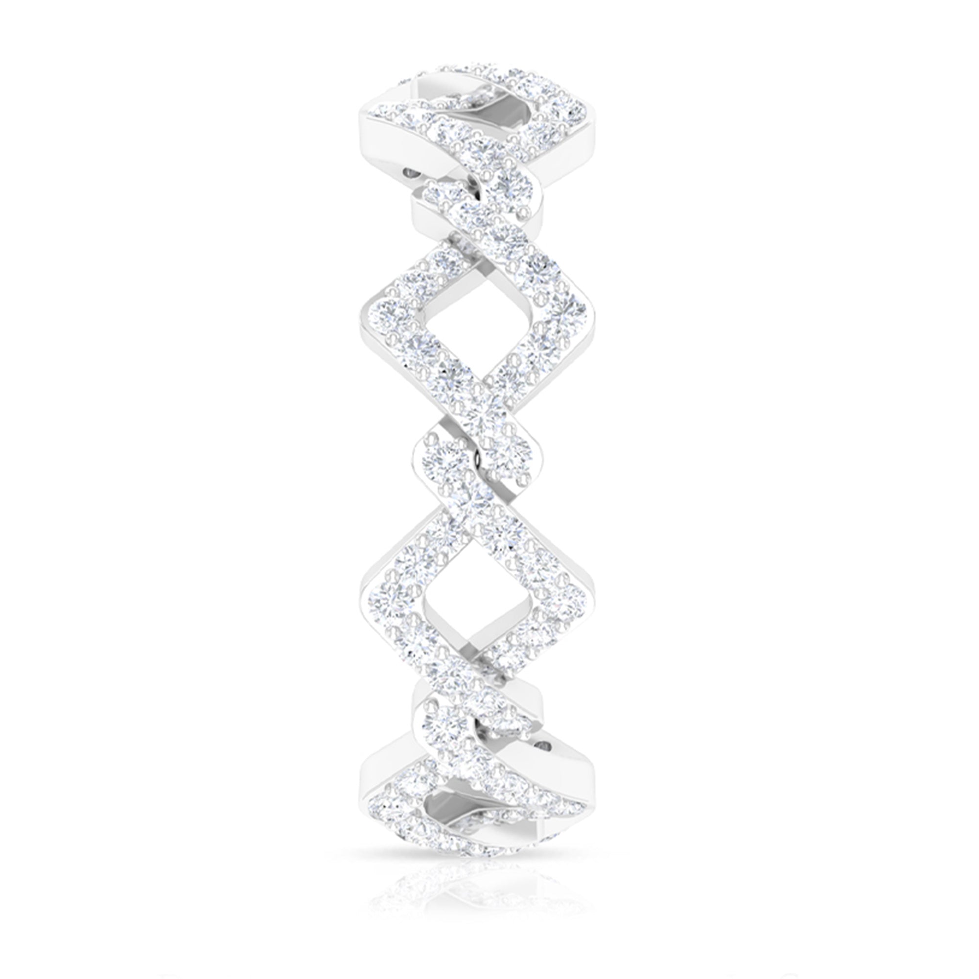 Zircon Twisted Stackable Eternity Ring Zircon - ( AAAA ) - Quality - Rosec Jewels