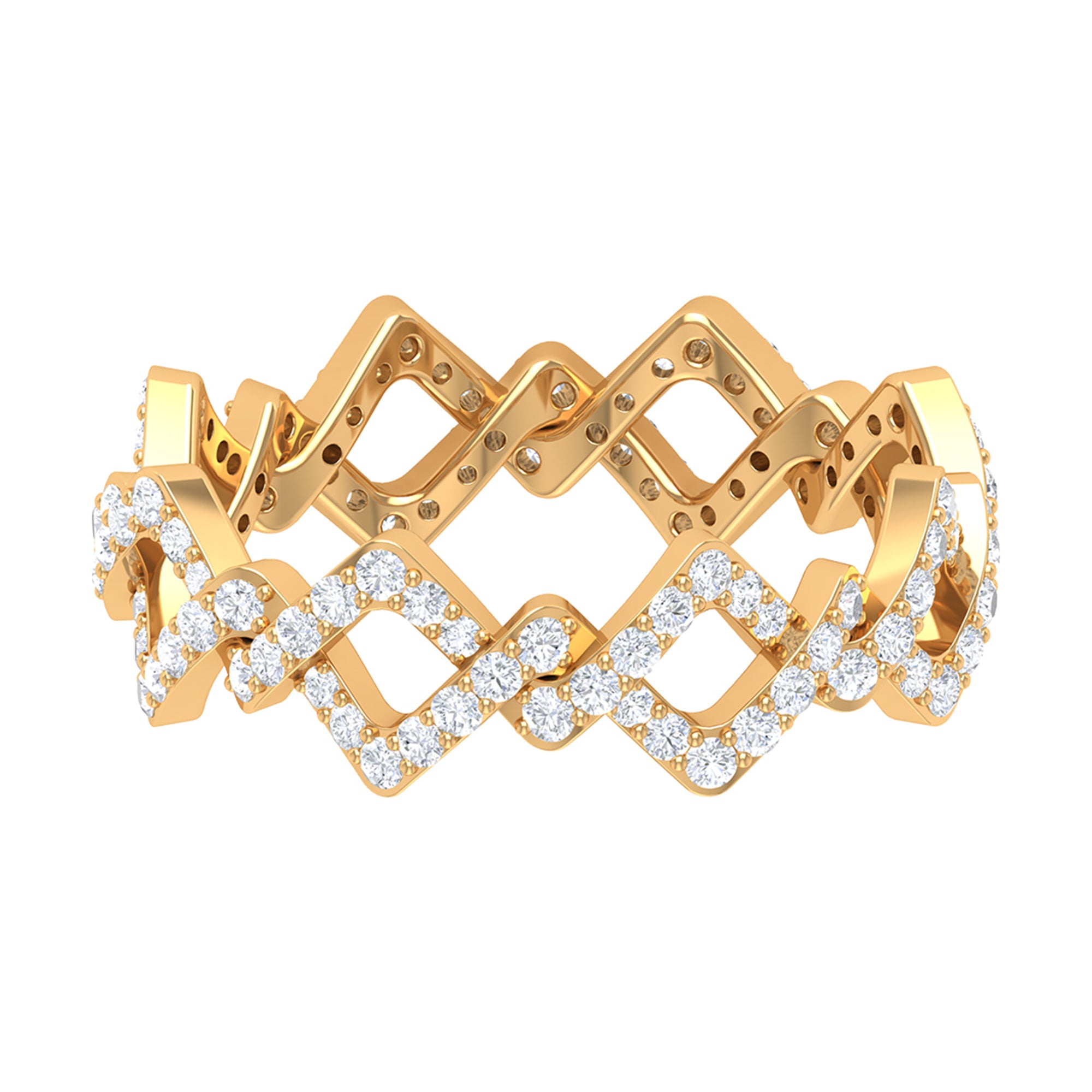 Zircon Twisted Stackable Eternity Ring Zircon - ( AAAA ) - Quality - Rosec Jewels