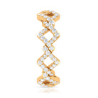 Zircon Twisted Stackable Eternity Ring Zircon - ( AAAA ) - Quality - Rosec Jewels