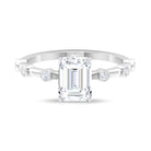 2.25 CT Octagon Cut Solitaire Moissanite Ring with Side stones Moissanite - ( D-VS1 ) - Color and Clarity - Rosec Jewels