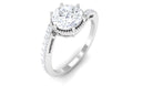 Round Cut Solitaire Zircon Bypass Engagement Ring Zircon - ( AAAA ) - Quality - Rosec Jewels