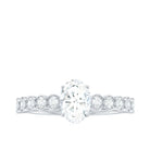 1.75 CT Prong Set Oval Cut Zircon Solitaire Engagement Ring Zircon - ( AAAA ) - Quality - Rosec Jewels