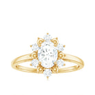 1.25 CT Solitaire Moissanite Flower Gold Engagement Ring Moissanite - ( D-VS1 ) - Color and Clarity - Rosec Jewels