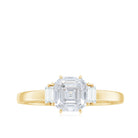 1.50 CT Asscher Cut Solitaire Zircon Engagement Ring Zircon - ( AAAA ) - Quality - Rosec Jewels