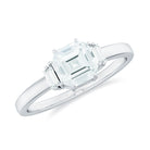 1.50 Carat Three Stone Moissanite Engagement Ring in Gold Moissanite - ( D-VS1 ) - Color and Clarity - Rosec Jewels