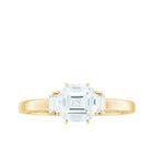 1.50 Carat Three Stone Moissanite Engagement Ring in Gold Moissanite - ( D-VS1 ) - Color and Clarity - Rosec Jewels