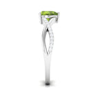 1.25 CT Heart Shape Peridot Solitaire Ring with Diamond Accent Peridot - ( AAA ) - Quality - Rosec Jewels