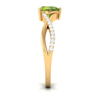 1.25 CT Heart Shape Peridot Solitaire Ring with Diamond Accent Peridot - ( AAA ) - Quality - Rosec Jewels