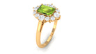 2 CT Classic Peridot Ring with Moissanite Halo Peridot - ( AAA ) - Quality - Rosec Jewels