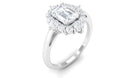 2.50 CT Octagon Cut Zircon Halo Engagement Ring Zircon - ( AAAA ) - Quality - Rosec Jewels