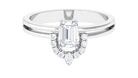 1 CT Octagon Cut Zircon Double Band Engagement Ring Zircon - ( AAAA ) - Quality - Rosec Jewels