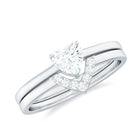 3/4 Carat Moissanite Heart Solitaire Ring Set in Gold Moissanite - ( D-VS1 ) - Color and Clarity - Rosec Jewels