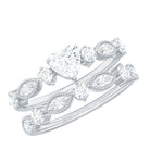 Zircon Bridal Wedding Ring Set with Matching Band Zircon - ( AAAA ) - Quality - Rosec Jewels