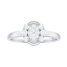 Minimal Certified Moissanite Illusion Engagement Ring in Gold Moissanite - ( D-VS1 ) - Color and Clarity - Rosec Jewels