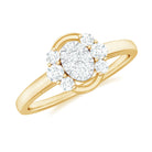 Minimal Certified Moissanite Illusion Engagement Ring in Gold Moissanite - ( D-VS1 ) - Color and Clarity - Rosec Jewels