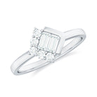 1/2 Carat Minimal Moissanite Baguette Promise Ring in Gold Moissanite - ( D-VS1 ) - Color and Clarity - Rosec Jewels