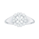 3/4 Carat Moissanite Flower Heart Engagement Ring Moissanite - ( D-VS1 ) - Color and Clarity - Rosec Jewels