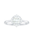 1.25 CT Moissanite Princess Cut Halo Engagement Ring in Gold Moissanite - ( D-VS1 ) - Color and Clarity - Rosec Jewels