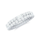 3.75 CT Certified Moissanite Two Row Eternity Ring in Gold Moissanite - ( D-VS1 ) - Color and Clarity - Rosec Jewels