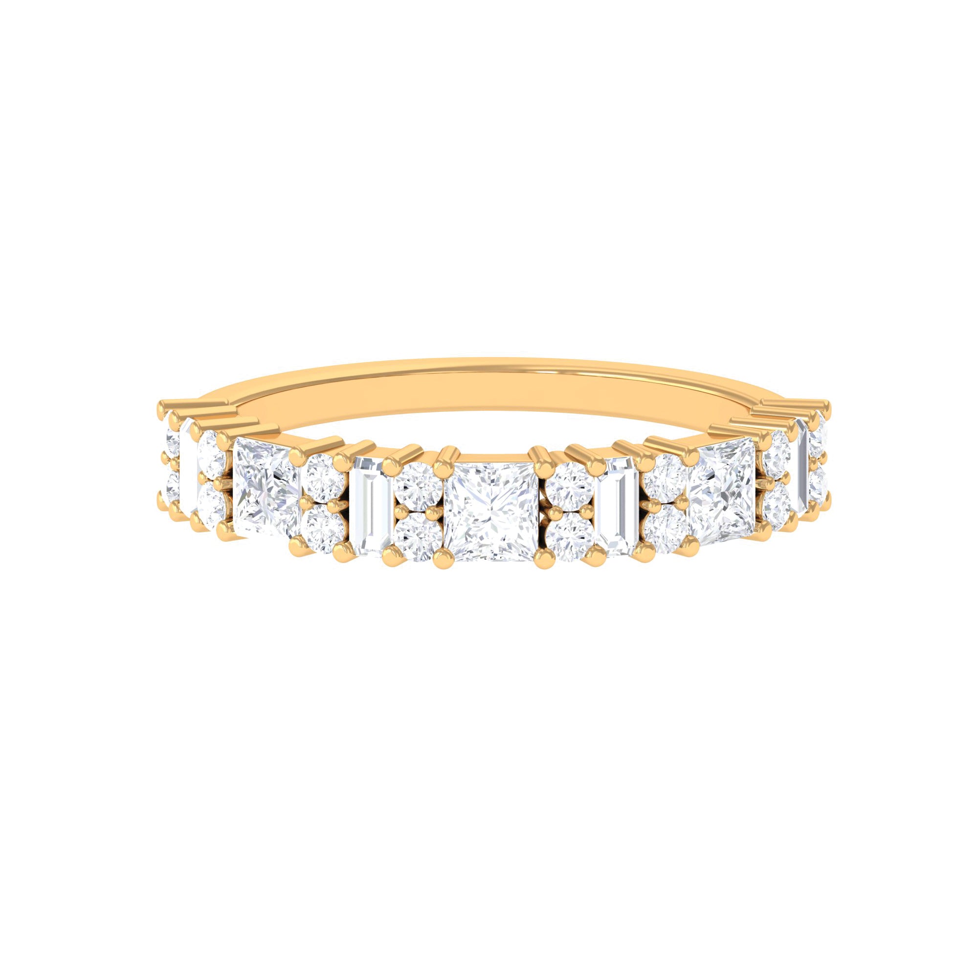 1.25 CT Certified Moissanite Eternity Ring in Prong Setting Moissanite - ( D-VS1 ) - Color and Clarity - Rosec Jewels