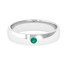 Natural Emerald Gold Band Ring in Flush Setting Emerald - ( AAA ) - Quality - Rosec Jewels