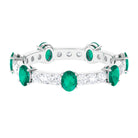 2.25 CT Oval Emerald Eternity Band Ring with Diamond Emerald - ( AAA ) - Quality - Rosec Jewels