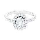 2.5 CT Oval Moissanite Classic Halo Engagement Ring Moissanite - ( D-VS1 ) - Color and Clarity - Rosec Jewels