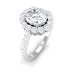 2.5 CT Oval Moissanite Classic Halo Engagement Ring Moissanite - ( D-VS1 ) - Color and Clarity - Rosec Jewels