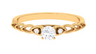 0.50 CT Round Moissanite Designer Promise Gold Ring Moissanite - ( D-VS1 ) - Color and Clarity - Rosec Jewels