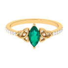 1 CT Marquise Emerald Solitaire Celtic Knot Ring with Diamond Emerald - ( AAA ) - Quality - Rosec Jewels