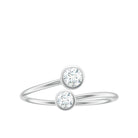 1/4 CT Two Stone Bypass Diamond Promise Ring in Gold Diamond - ( HI-SI ) - Color and Clarity - Rosec Jewels