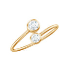 1/4 CT Two Stone Bypass Diamond Promise Ring in Gold Diamond - ( HI-SI ) - Color and Clarity - Rosec Jewels