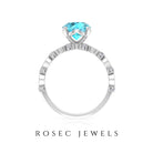 2.50 CT Solitaire Swiss Blue Topaz Engagement Ring with Diamond Swiss Blue Topaz - ( AAA ) - Quality - Rosec Jewels