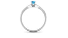 Swiss Blue Topaz Solitaire Ring with Diamond Side Stones Swiss Blue Topaz - ( AAA ) - Quality - Rosec Jewels