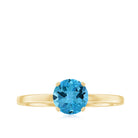 0.75 CT Swiss Blue Topaz Solitaire Promise Ring Swiss Blue Topaz - ( AAA ) - Quality - Rosec Jewels