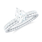 Pear Shaped Certified Moissanite Solitaire Engagement Ring in Gold Moissanite - ( D-VS1 ) - Color and Clarity - Rosec Jewels