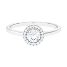 Cubic Zirconia Floating Halo Promise Ring Zircon - ( AAAA ) - Quality - Rosec Jewels