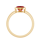 7 MM Round Created Ruby Solitaire Ring in Bezel Setting Lab Created Ruby - ( AAAA ) - Quality - Rosec Jewels